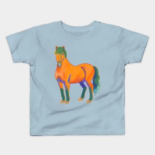 Icelandic Horse Colorful Kids T-Shirt